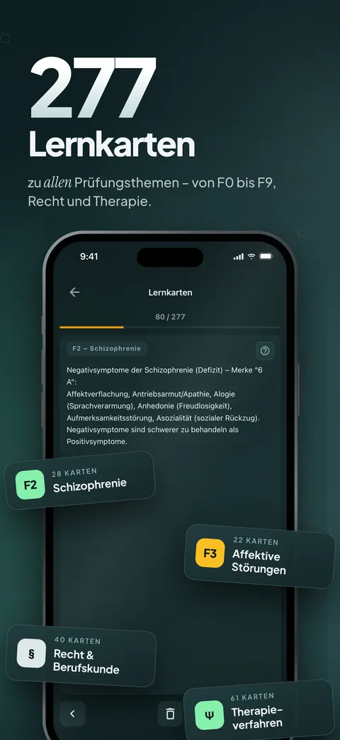 277 Lernkarten zu allen Prüfungsthemen von F0 bis F9